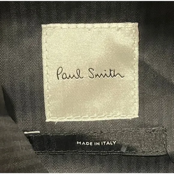 12-1 PAUL SMITH Men's Suit 100% Wool Designer Rare Navy Unhemmed Pant
